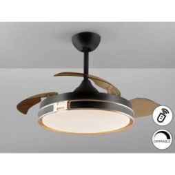 Heron Ventilador Negro Oro Dimable de Schuller