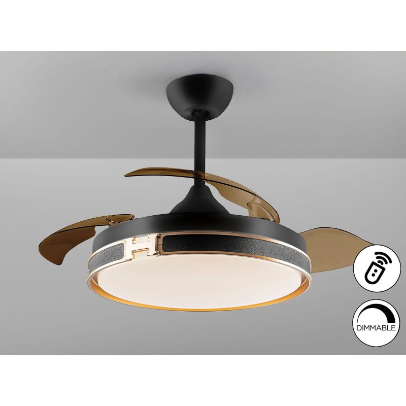 Heron Ventilador Negro Oro Dimable de Schuller Heron Ventilador Negro Oro Dimable de Schuller