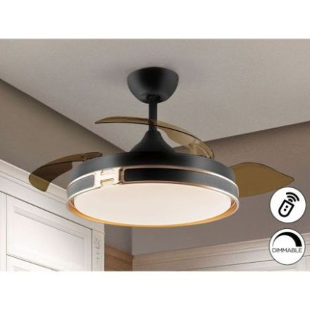 Heron Ventilador Negro Oro Dimable de Schuller