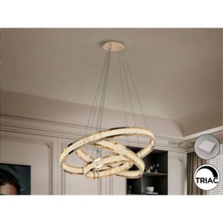 Lorian Lámpara 3 Aros Dorado Brillo de Schuller