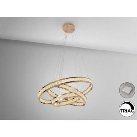 Lorian Lámpara 3 Aros Dorado Brillo de Schuller