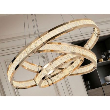 Lorian Lámpara 3 Aros Dorado Brillo de Schuller
