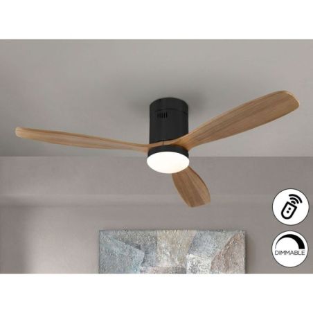 Siroco Ventilador Neg Nogal D132 Dim de Schuller