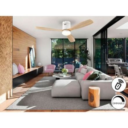 Siroco Ventilador Blanco Madera Dim de Schuller