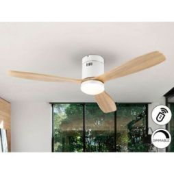 Siroco Ventilador Blanco Madera Dim de Schuller