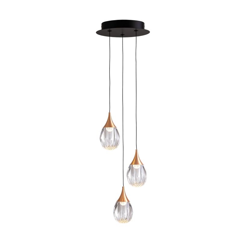 Corina Lámpara 3l Negro Cobre de Schuller Corina Lámpara 3l Negro Cobre de Schuller
