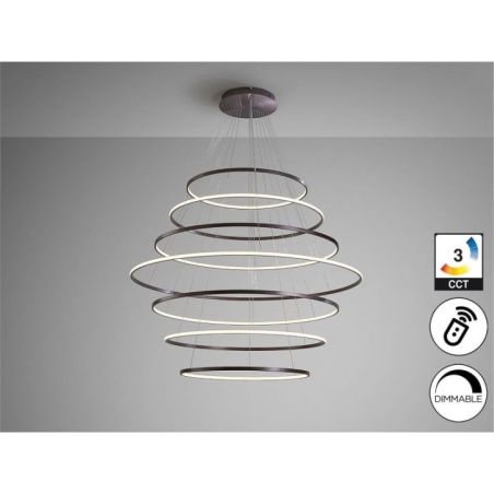 Odessa Lámpara 7 Aros D150 Bronce de Schuller