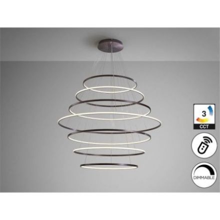 Odessa Lámpara 7 Aros D150 Bronce de Schuller