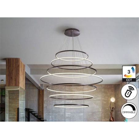 Odessa Lámpara 7 Aros D150 Bronce de Schuller