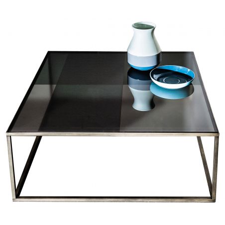 Quadro, mesa de centro con sobre en cristal, cerámica o material sintético