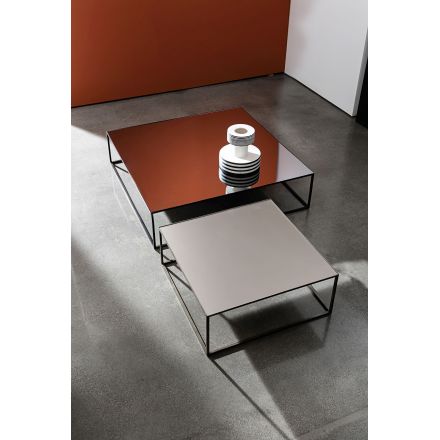 Quadro, mesa de centro con sobre en cristal, cerámica o material sintético de Sovet Italia