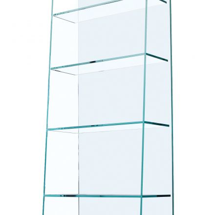 Detalles Olympia, librería en cristal transparente extraclaro de Sovet Italia