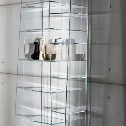 Detalles Librería modular en cristal transparente o lacado de Sovet Italia