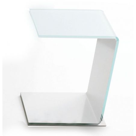 Swan, mesa auxiliar en cristal lacado en color