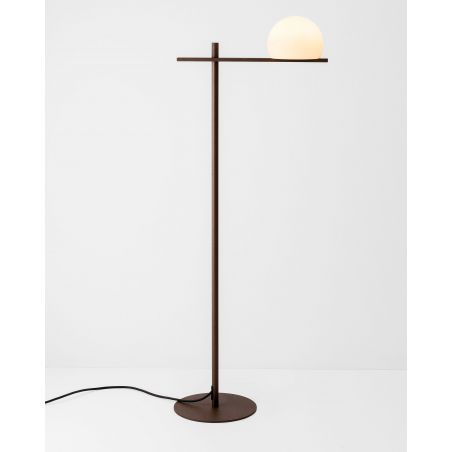 Circ, lámpara de pie con pantalla de cristal y diseño artístico minimalista e innovador