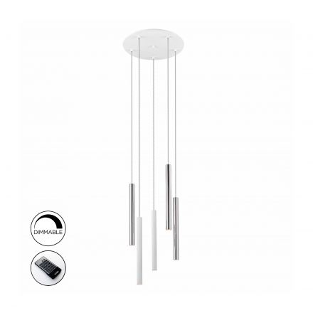 Lamp Varas Cromo-blanco 5 Dim  de Schuller