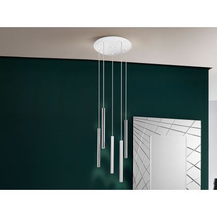 Lamp Varas Cromo-blanco 5 Dim  de Schuller