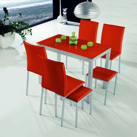 Mesa de cocina Plano Dissery en rojo