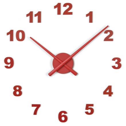 Reloj de pared OJ Números Nomon rojo