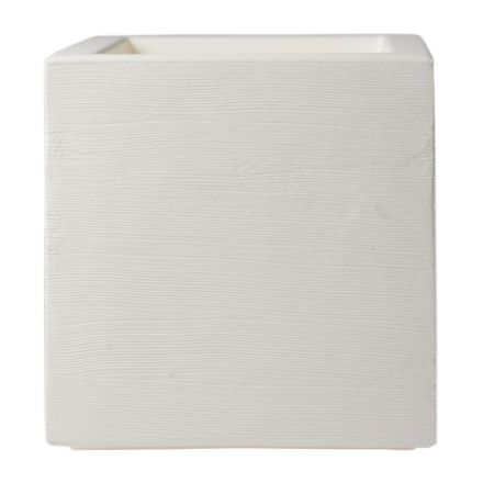 Lateral Maceta Quadra M de Slide color blanco Milky White