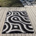 Alfombra moderna 3D Curves gris Carving