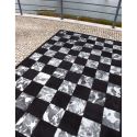 Alfombra de piel moderna Blocks Carving