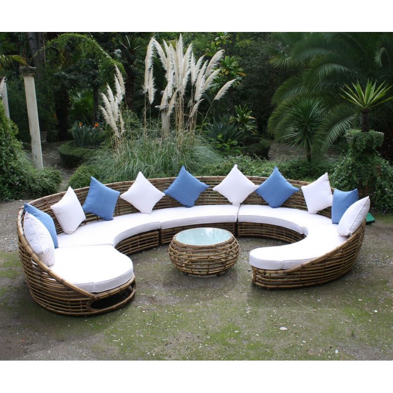 Sofá modular circular y mesa de jardín Bariloche Majestic Garden