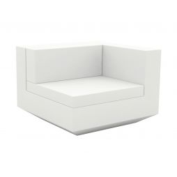 Vela, sofá modulo izquierdo, bello y original, adecuado para exteriores de Vondom color basic blanco