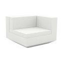 Vela, sofá modulo izquierdo, bello y original, adecuado para exteriores de Vondom color basic blanco
