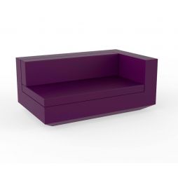 Vela, sofá modulo izquierdo XL, bonito y espacioso para exteriores de Vondom color basic plum