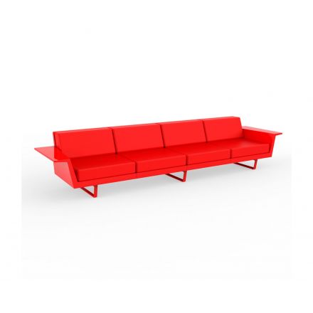Delta Sofa 4 Plazas de Vondom color lacado brillo rojo