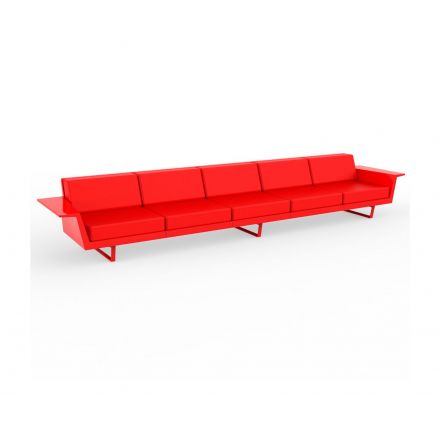 Delta Sofa 5 Plazas de Vondom color lacado brillo rojo