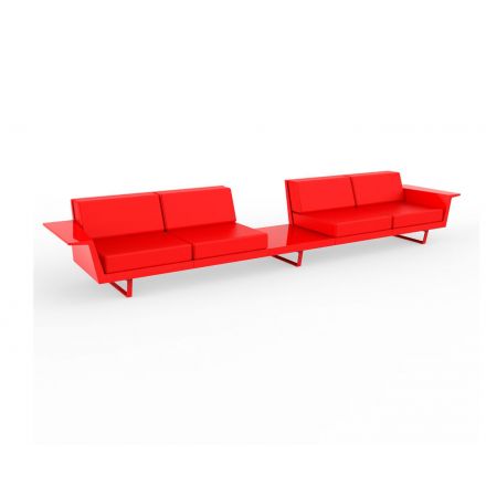 Delta Sofa 4 Plazas Mesa de Vondom color lacado brillo rojo