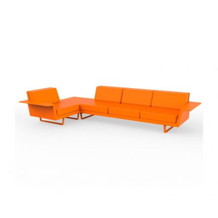 Delta Sofa Der 3 1 Esquina de Vondom color basic naranja
