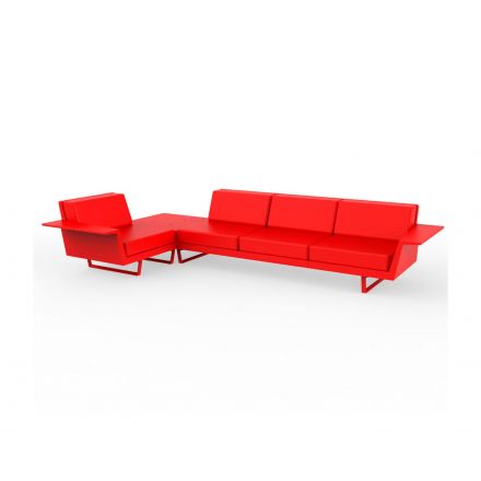 Delta Sofa Der 3 1 Esquina de Vondom color basic rojo