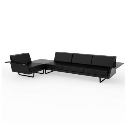 Delta Sofa Der 3 1 Esquina de Vondom color lacado brillo negro