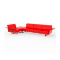 Delta Sofa Der 3 1 Esquina de Vondom color lacado brillo rojo