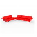 Delta Sofa Der 3 2 Esquina de Vondom color lacado brillo rojo