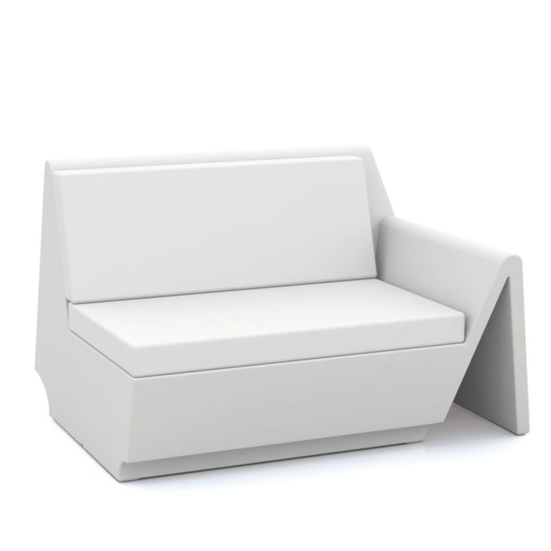 Rest Sofá modulo izquierdo, elegante, cómodo y moderno de Vondom color basic acero