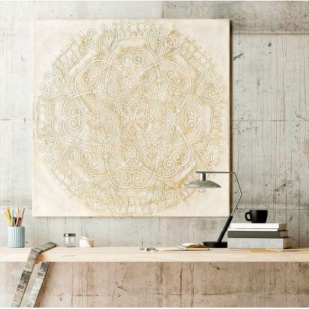 Cuadro Mandala Beige de Dissery en ambiente