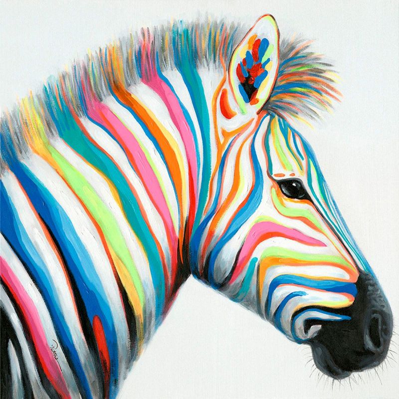 Cuadro Cebra De Perfil Multicolor de Dissery Cuadro Cebra De Perfil Multicolor de Dissery